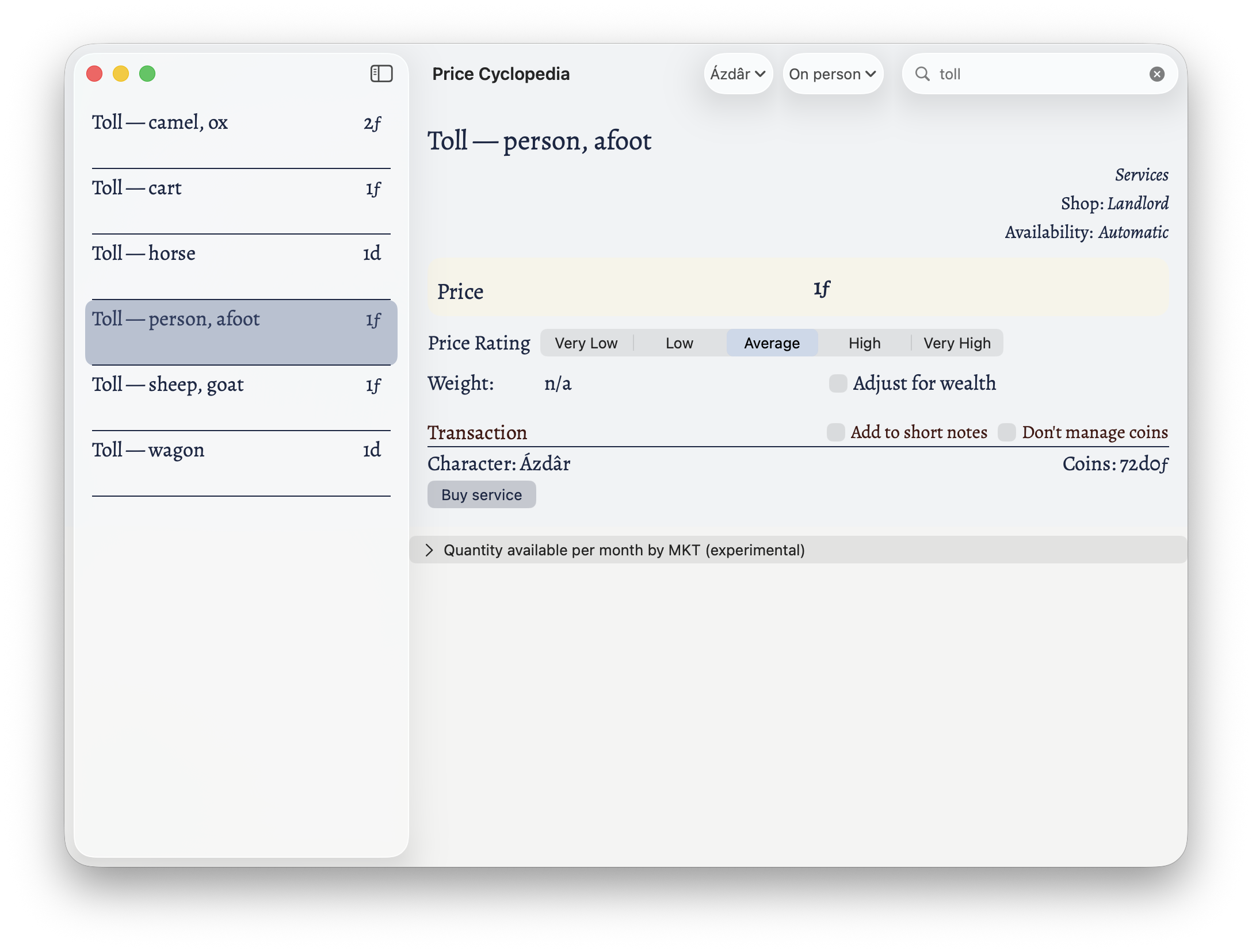 Azdar paying for a toll fee.