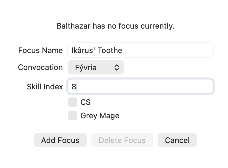 A focus for Balthazar.