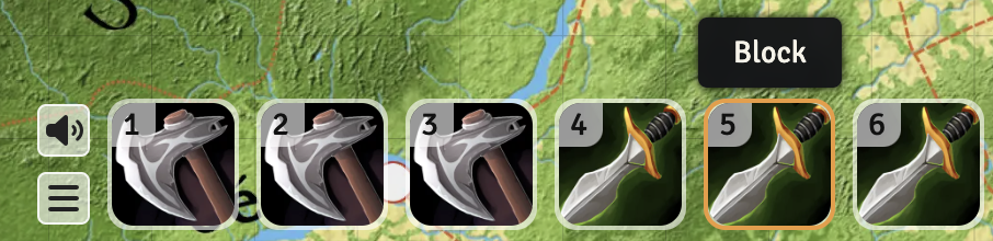 The macro bar with the block macro highlighted.